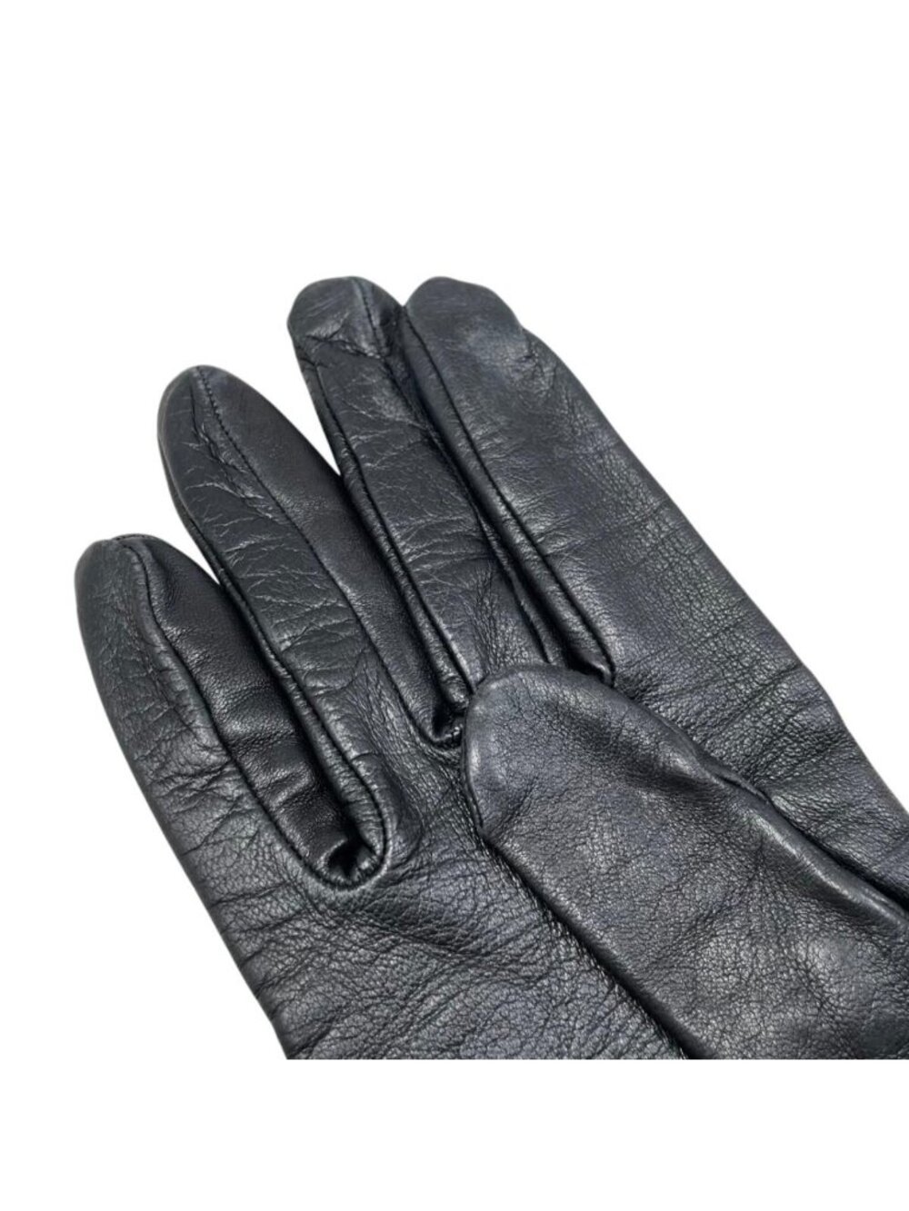 Hermes Gloves Kelly Cadena 7 Sizes Leather Black Silver - Picture 8 of 11